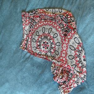 Red/black tribal design maxi skirt